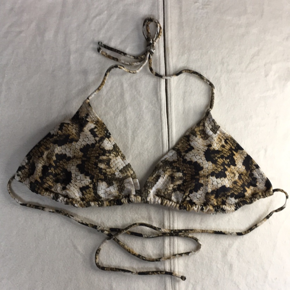B40 New Womens Venus Swimsuit String Bikini Top Snake Print Size 32DD/34D/36C